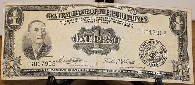 Philippines One Peso Paper Money