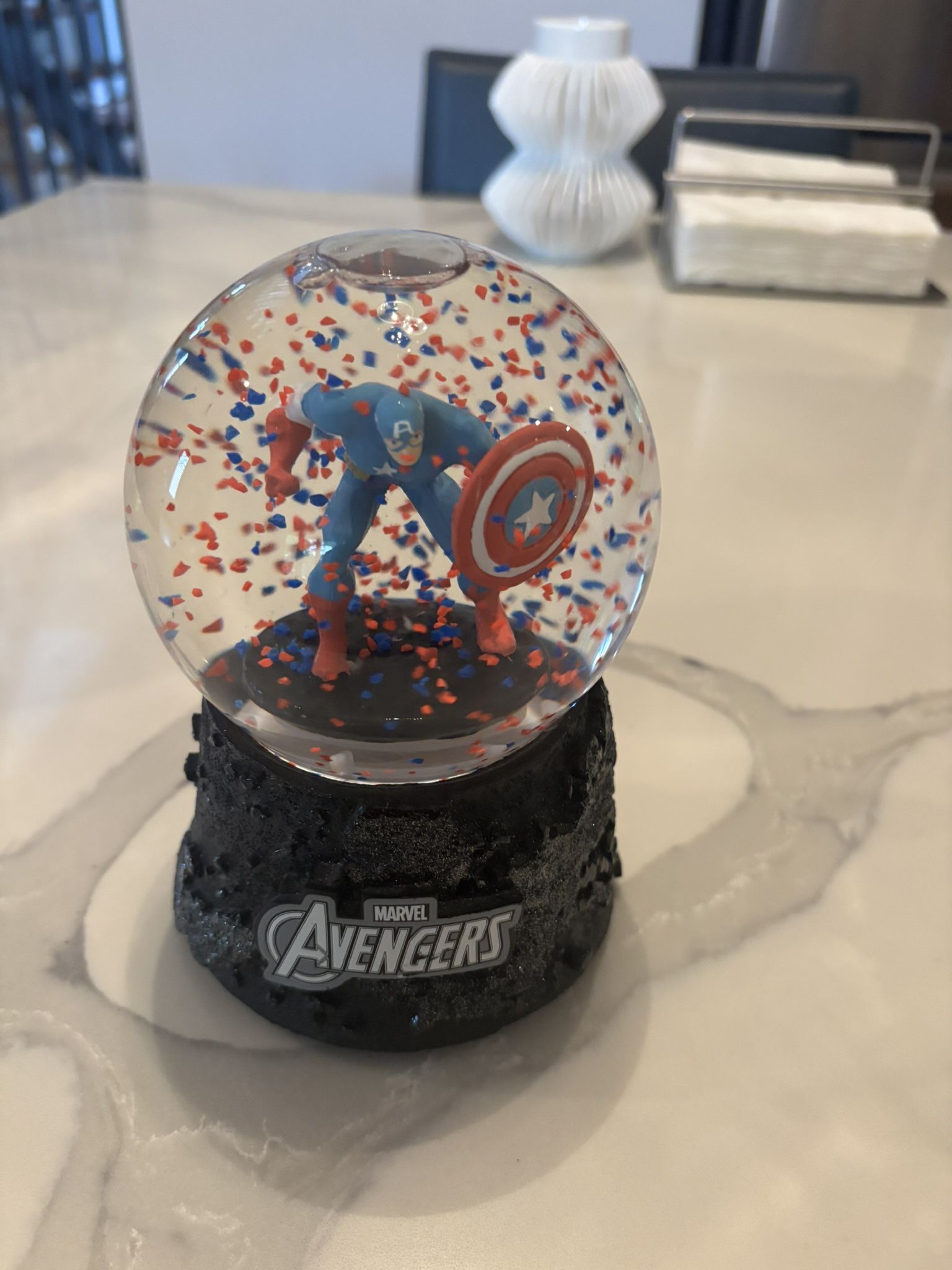 Avengers Captain America Volcanic Rock Musical Snow Globe.