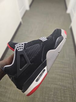 Air Jordan 4 Retro "Bred" 2019 Black Cement Grey, Size 11.5, Professionally Refurbished