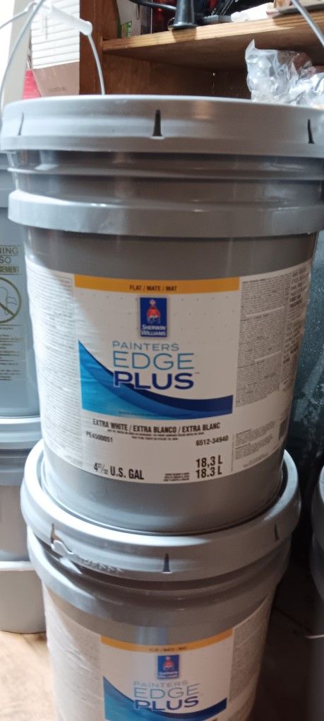 SHERWIN WILLIAMS PAINTERS EDGE PLUS BRITE WHITE INTERERIOR PAINT (FLAT)