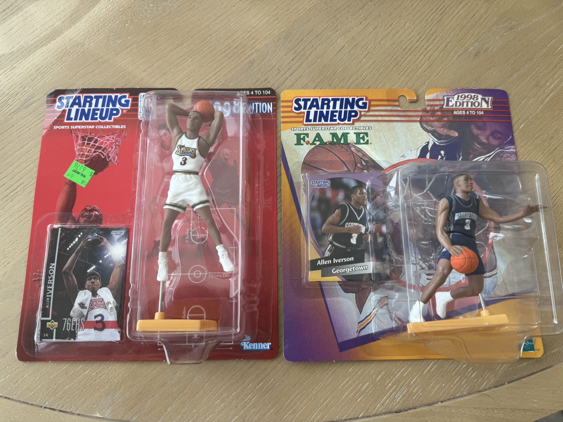 New In Box Allen Iverson Starting Lineup Georgetown 76ers