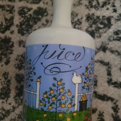 1984 Italian Milk Glass Juice Bottle With Lid For PROVENDER