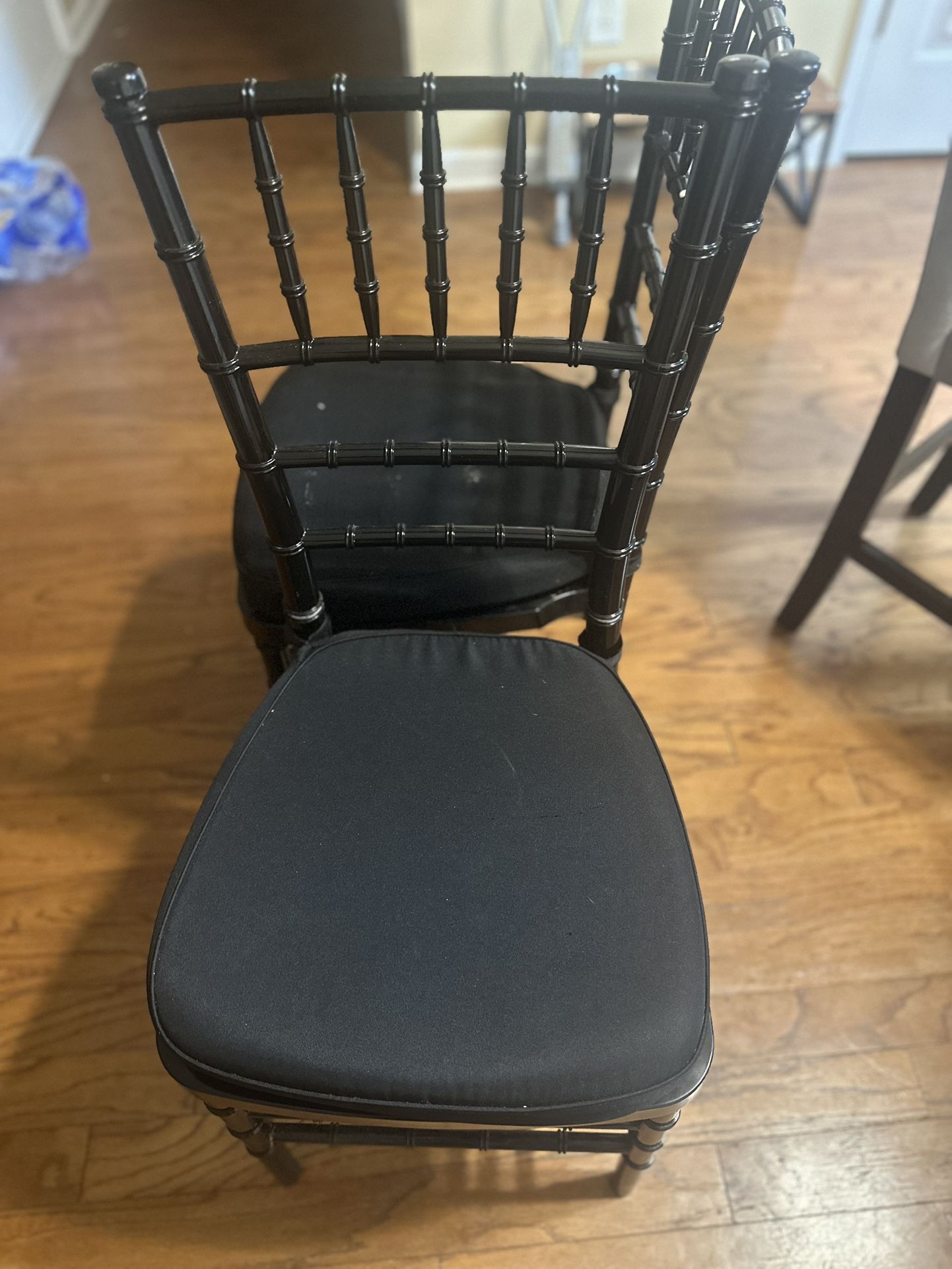 (10) Black Chairs with cushion