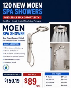 NEW Moen Spa Rain Shower – Brushed Nickel – N207R0SRN