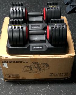Adjustable 56lb dumbells