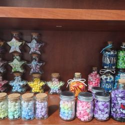 Japanese Lucky Origami Stars In Jars 