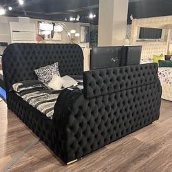 King Size Bed W/ Fireplace & Left Up TV