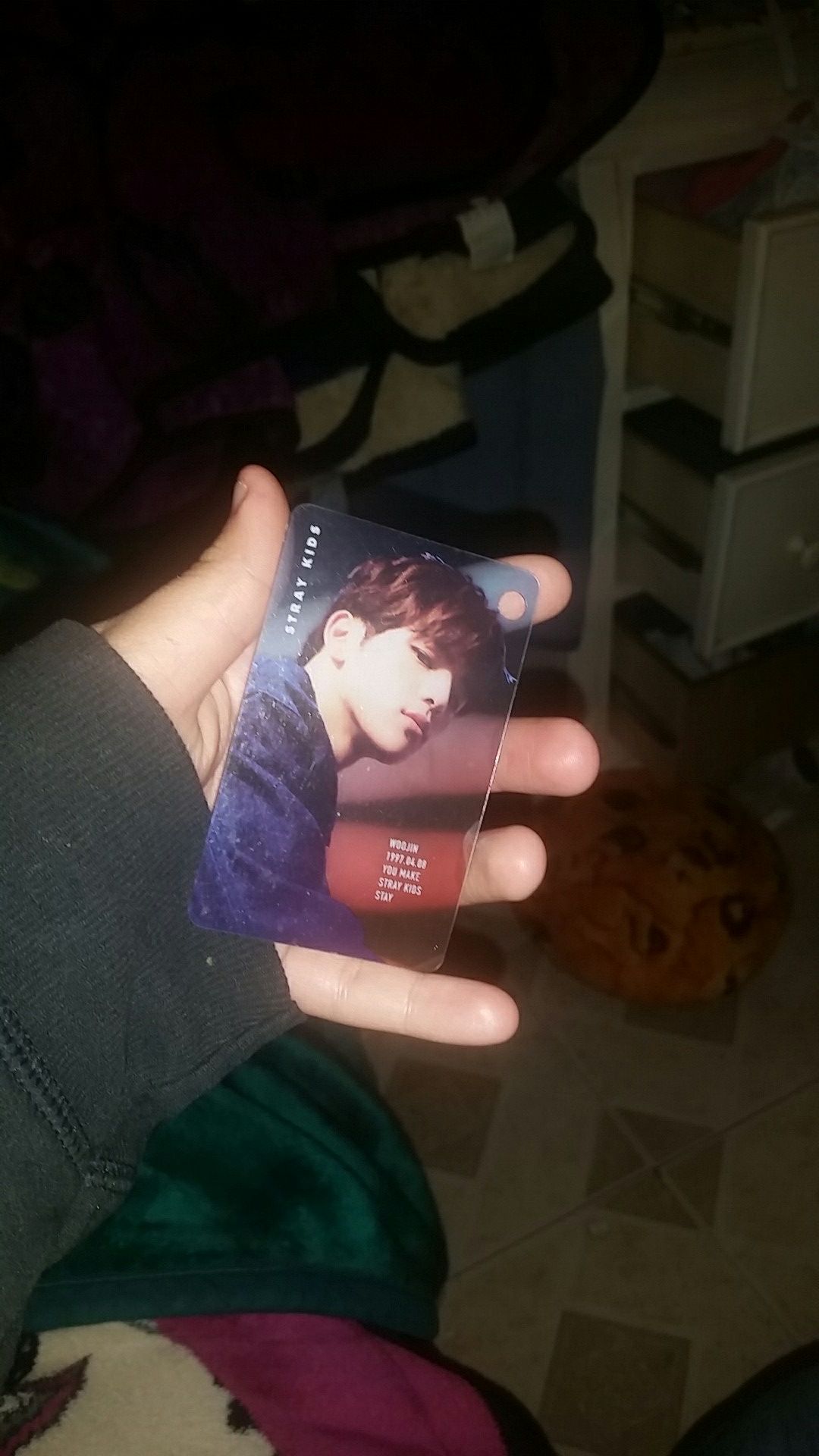 Woojin stray kids kpop key chain card