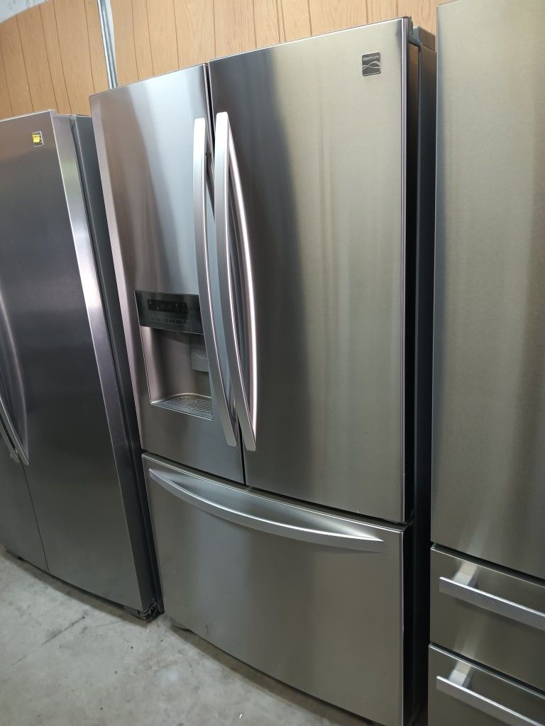 Kenmore Refrigerator French Door Stainless Steel Everything Works Good 👍