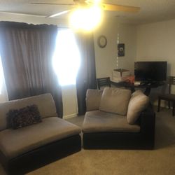 Leather And Suede Down Chairs/sofa