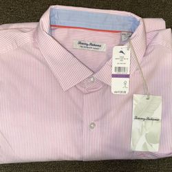Tommy Bahama Newport Coast Shirt Pink Striped