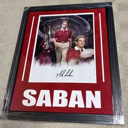 Nick Saban Autographed 11x14 Framed Photo With COA