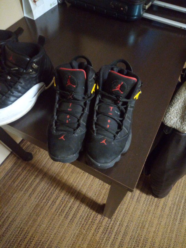 Both pairs of Jordans 12's & 6 Rings