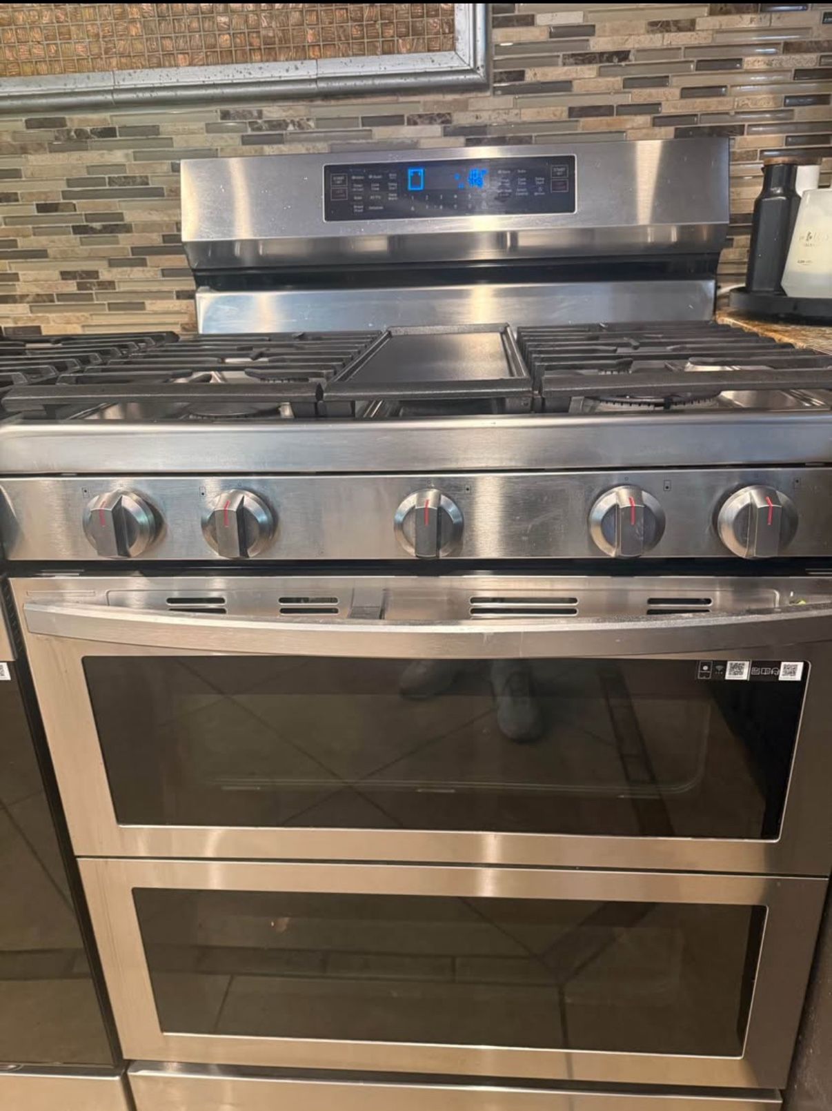 Samsung Flex Duo 5 burners and Air Fry Convection Oven Freestanding Double Oven Gas