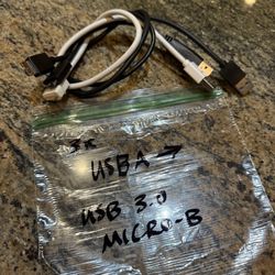 (3) USB 3.0 External Hard Drive Cables – USB-A to Micro-B