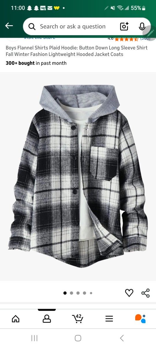 Boys Flannel Shirt (Black)