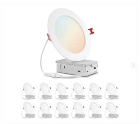 12-Pack 6 in. Builder Series Adjustable CCT Integrated LED UltraSlim Canless Recessed Lights