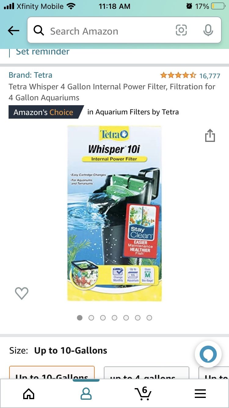 Aquarium 10 Gallon With Internal Power Filter