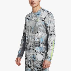 Under Armour Iso-chill Men Sz S Shore Break Camo Loose Fishing Long-Sleeve Shirt