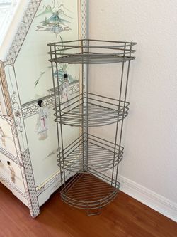 Corner 4-Tier Metal Floor Standing Storage Shelves/Rack