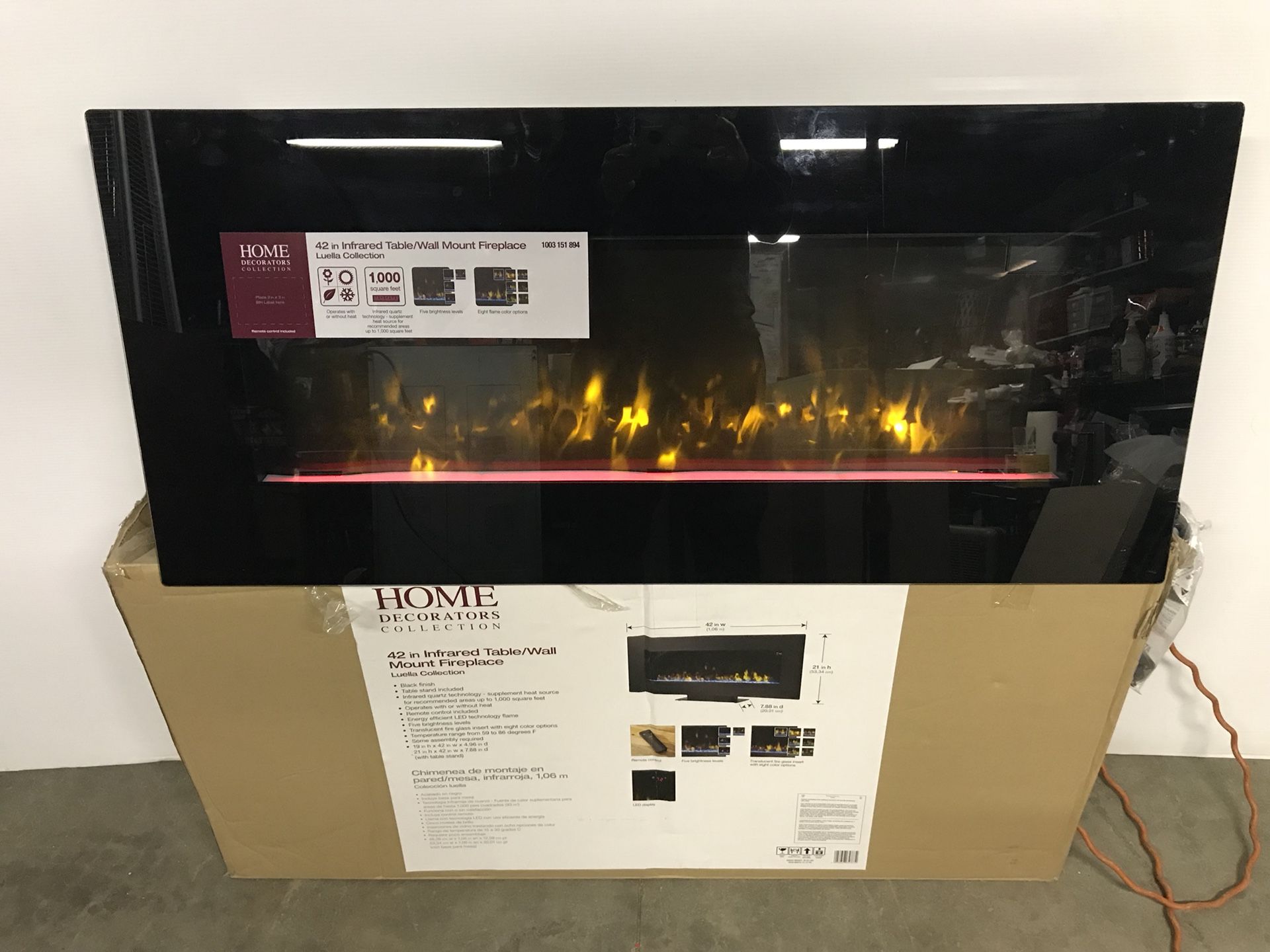 Home Decorators Collection 42 in. Infrared Wall Mount Electric Fireplace
