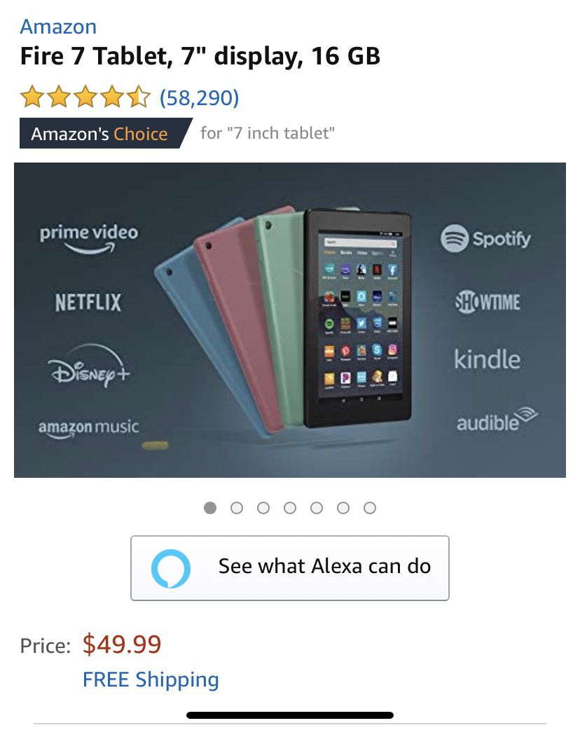 Alexa with 7’ Fire tablet