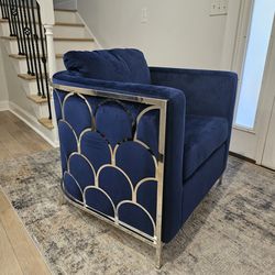 Accent Chair Verona Silver and navy