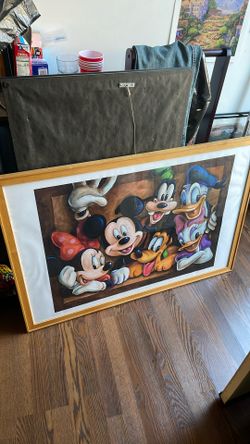 Old Disney Mickey And Friends Framed Poster