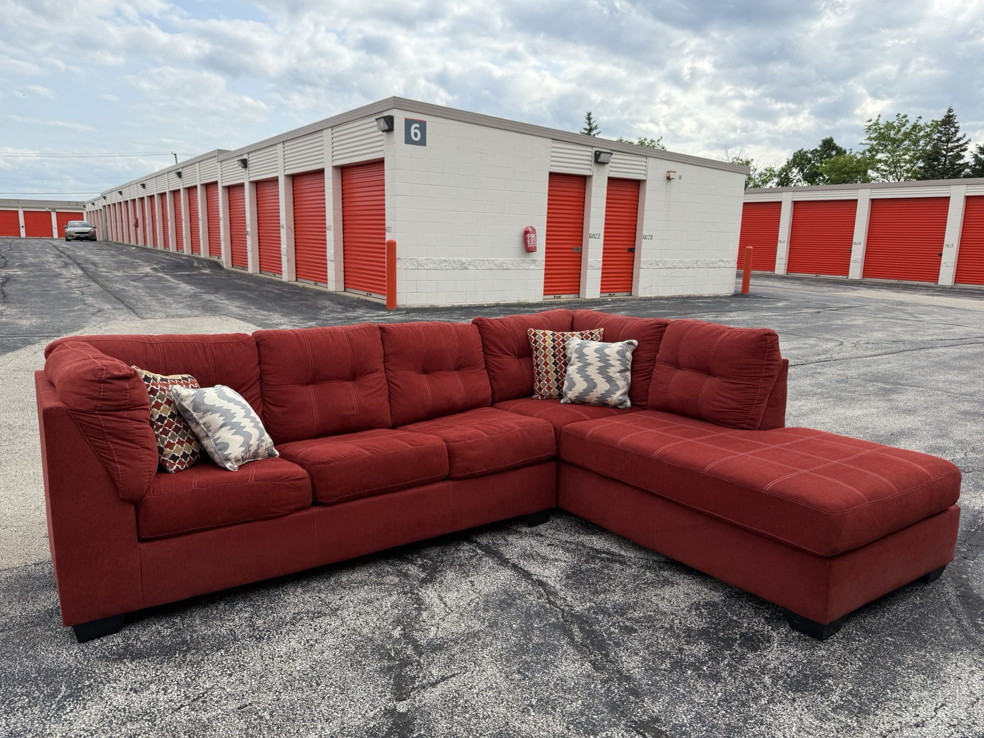 Ashley Furniture - Red Sectional Sofa-Bed Couch! ***Free CurbSide Delivery***