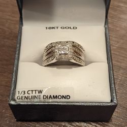 New Bridal Wedding Band Rings 10k Gold & Diamonds