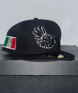 Aztec Skull Chief Mexico Fitted Hat 7 3/8