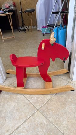 IKEA Rocking horse for toddlers, shaped as a moose.