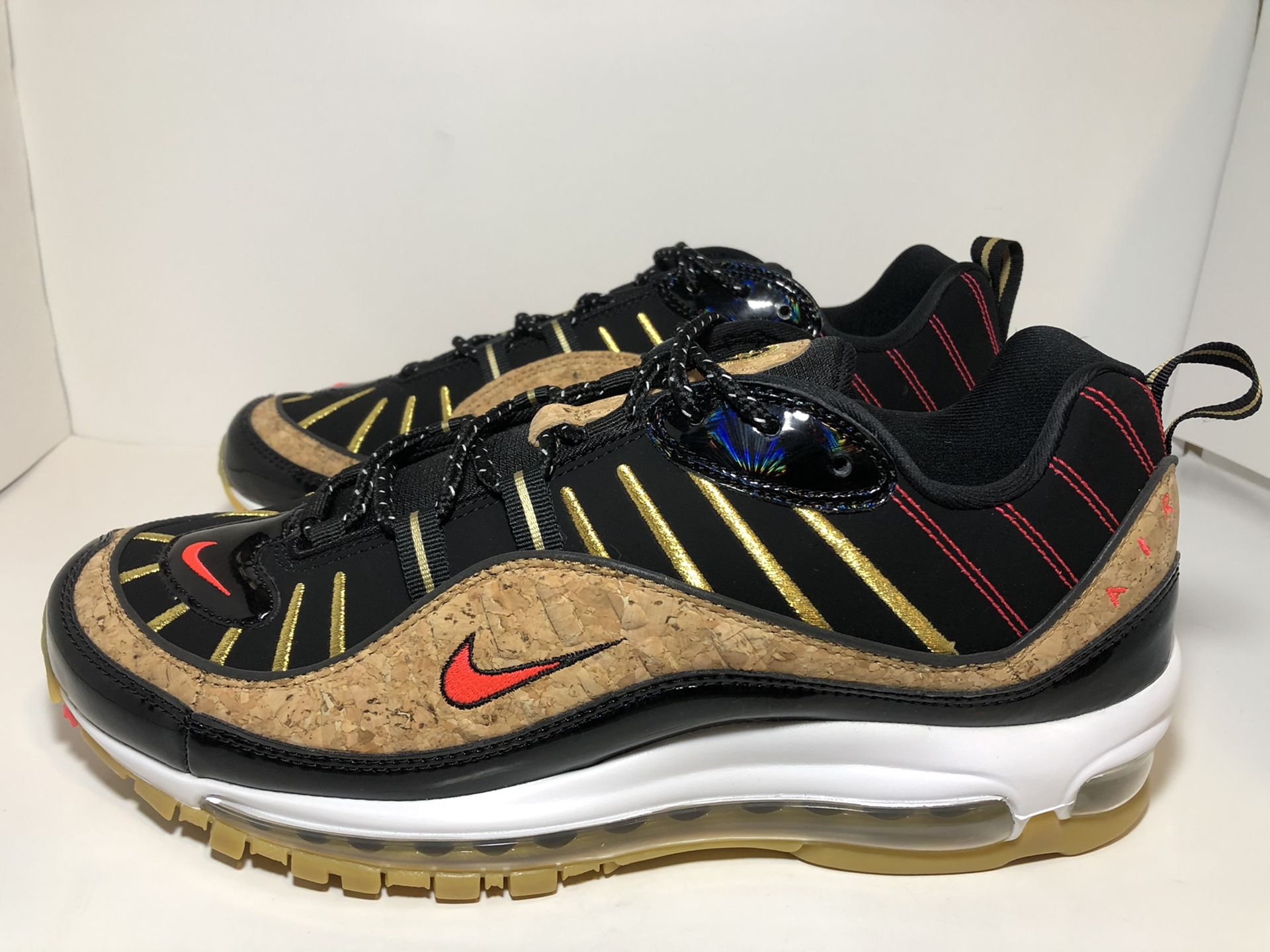 Nike Air Max 98 New Year Black Cork Red CT1173 001 Men's and sz 11