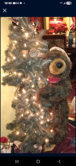 RARE VTG Dan Dee Brown Bear and Baby Cub Hugging Christmas