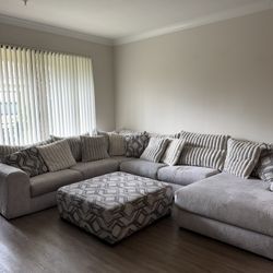 Moreau Street 3 Pc Left Arm Chaise Sectional With Ottoman 