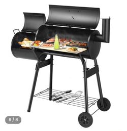 Costway Outdoor Barrel Charcoal Grill with Smoker