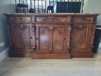 Antique Victorian Burl Walnut Sideboard (Circa 1880s) 🏛️