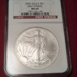 2006 American Silver Eagle Coin 1oz. NGC MS69