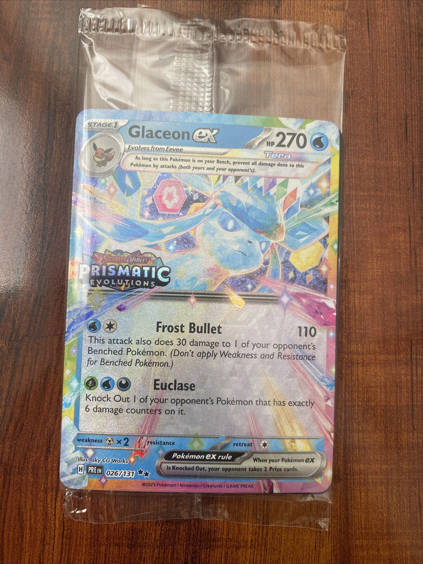 Pokemon Glaceon 26/131 Prismatic Evolutions Surprise Box Stamped Promo Sealed!