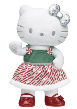 2022 NWT Build A Bear 25th Anniversary Holiday HELLO KITTY Plush Doll