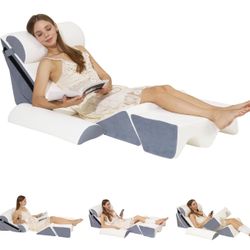  6PCS Orthopedic Wedge Pillow Set for Surgery Recovery & Acid Reflux – 30D High-Density Foam Bed Support for Back, Legs, and Knees – Adjustable Modula