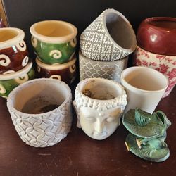 Assorted Ceramic Small Flower Pots No Drainage 
