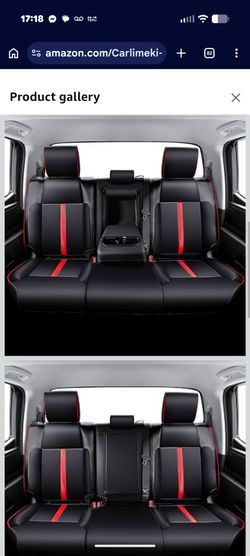 Carlimeki Seat Covers for 3rd Gen (2022+) Toyota Tundra Crewmax black and red
