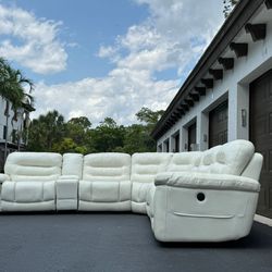 Sectional Couch/Sofa - Off White - Real Leather - Cheers - Delivery Available 🚛