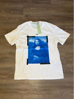 Off-White Mona Lisa T-shirt with blue Mona Lisa graphic