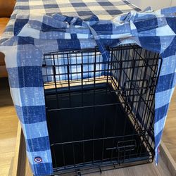 Collapsible Dog Metal Crate With Cover And Pad