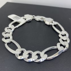 Sterling Silver 8” Figaro Bracelet 11.6mm 34.7g 134613 4