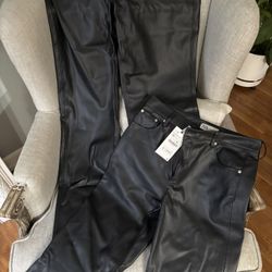 Zara “leather” Pants-black  2 ,44(12) ,42(10)