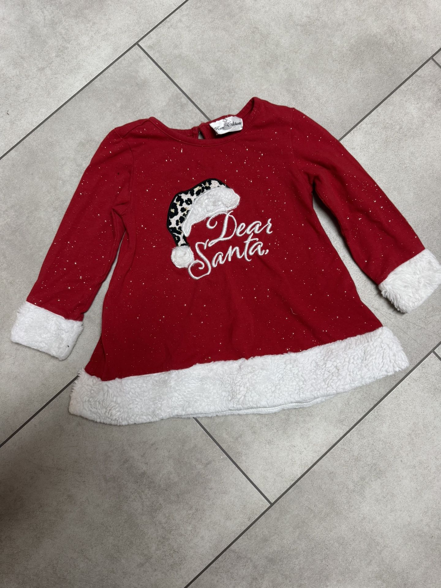 Girls Christmas Dear Santa top - 4T