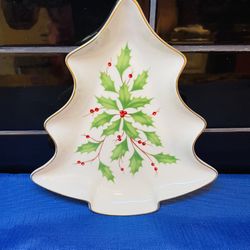 Vintage Lenox Holiday Tree Shaped Dish